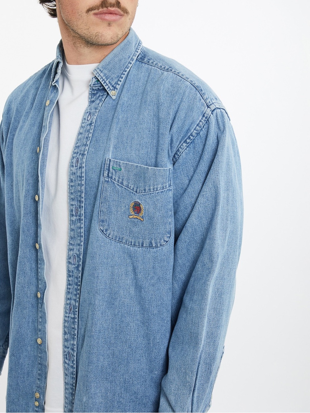 Tommy Hilfiger Light Wash Denim Shirt Jacket